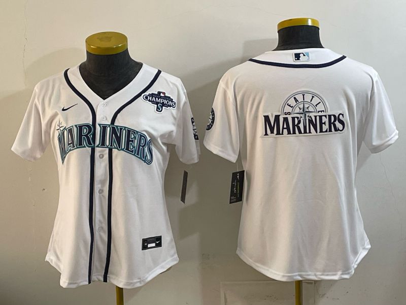 Women 2026 Seattle Mariners Blank White Game Nike MLB Jersey style 0011